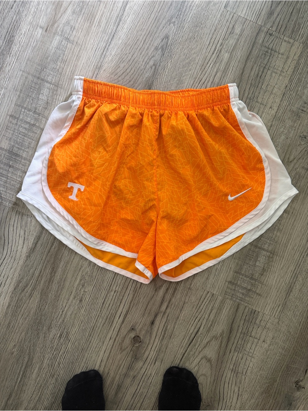 Nike Orange Women's Athletic Shorts with White Trim